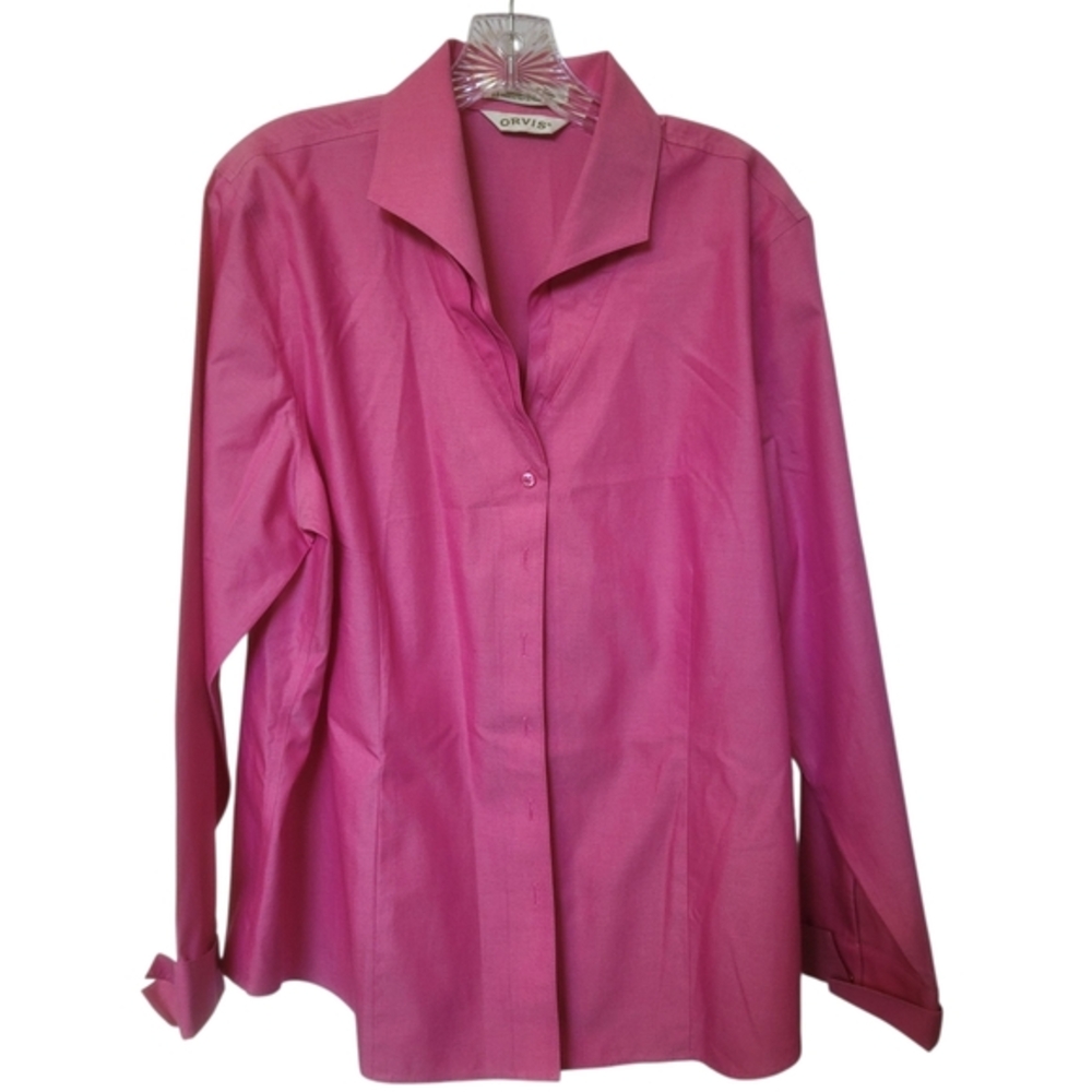 Women’s ORVIS Carefree‎ & Wrinkle Free Shimmer L/S Button Down Shirt Size 28